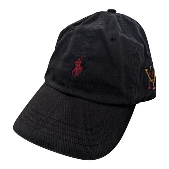Polo Ralph Lauren VMI Leather Strapback Dad‎ Hat Cap Virginia Military Institute - Picture 1 of 6